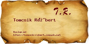 Tomcsik Róbert névjegykártya